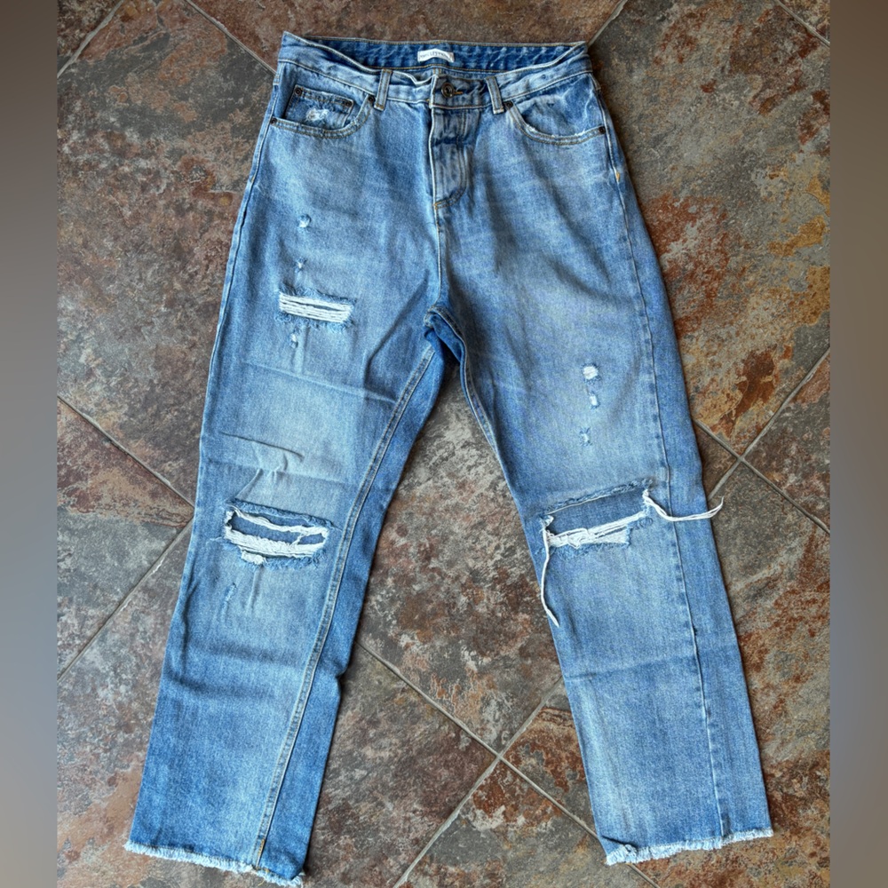 Avec Les Filles Distressed Blue Jeans